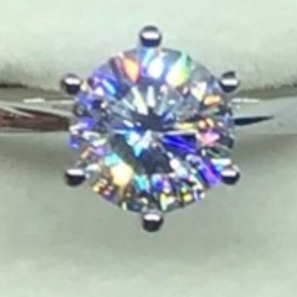 14k 2ct moissanite diamond engagement ring hearts and arrows cut